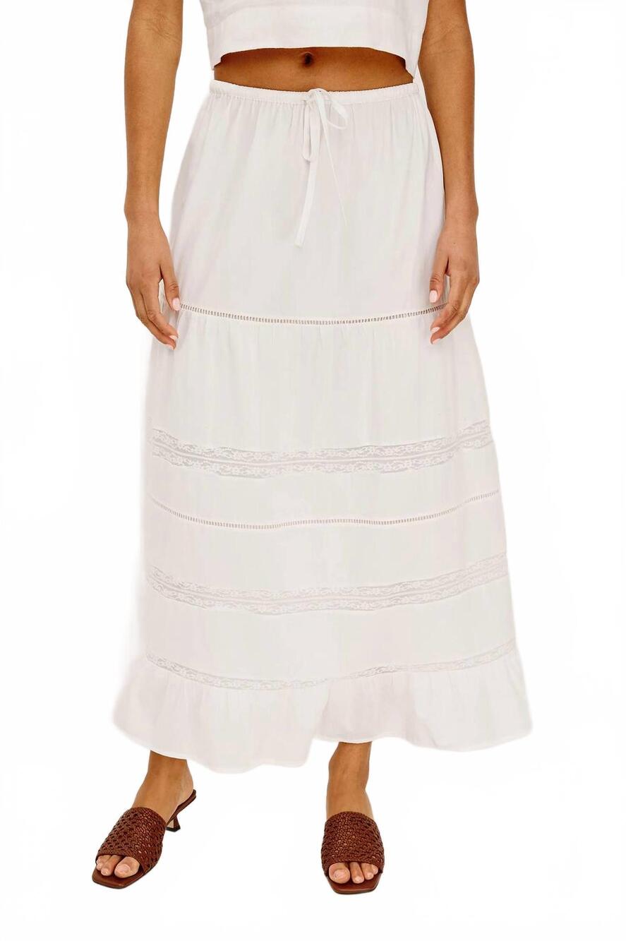 NEW RAILS hettie maxi skirt in white